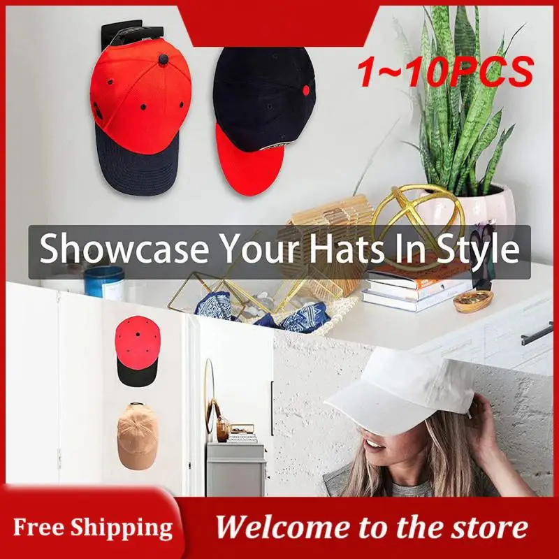 

1~10PCS Hat Holder Sticky Wall Mount Hook For Baseball Casual Hat Storage Hook Free-punch Paste Portable Door Closet Hanger