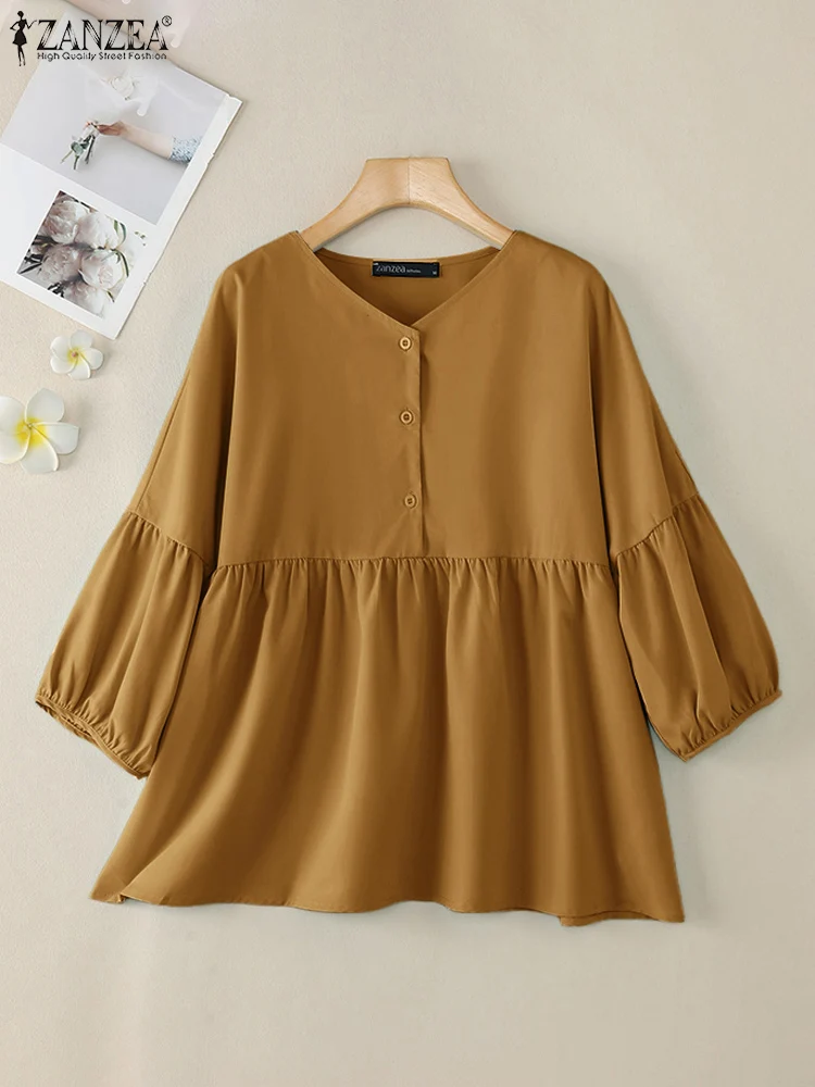 Повседневные элегантные рубашки с рукавами-фонариками 3/4 женские блузки летние и