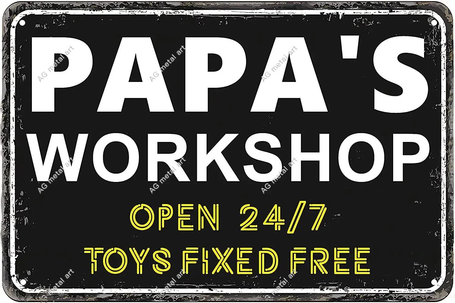 

Vintage Papa's Workshop Decor Posters 8 X 12 Inch Vintage Metal Aluminum Novelty Tin Signs (Papa)