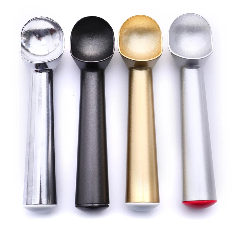 

1pc Stainless Silicone Ice Cream Spoon Portable Aluminum Alloy Anti-feeze Ice Maker Frozen Scoop Spoon For Kitchen Accessories