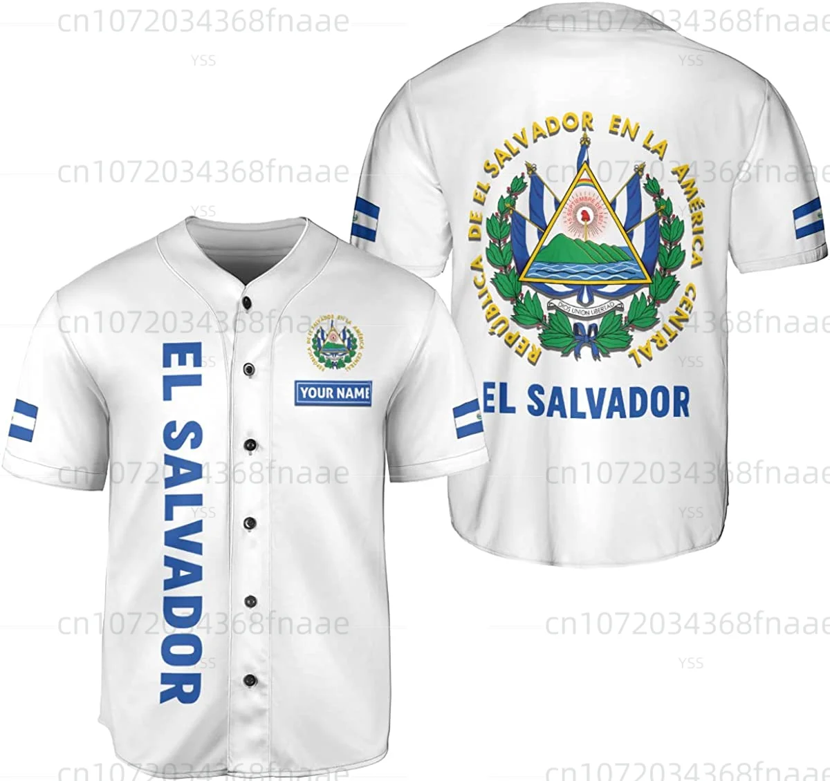 

World Baseball El Salvador 3d Print Mesh Fiber Baseball Jersey Shirt Tops Tee Men Streetwear Short Sleeve Sport Tracksuit