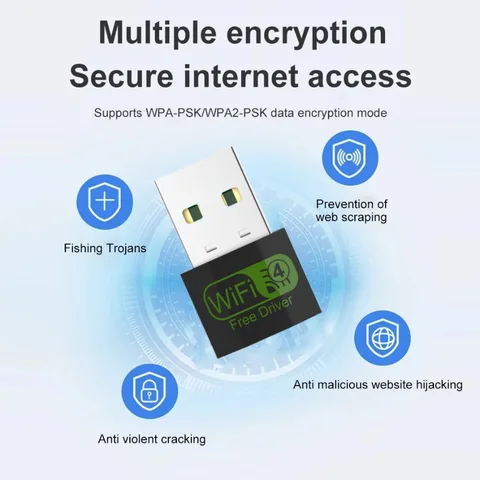 USB-адаптер Wi-Fi 150 Мбит/с Беспроводная сетевая карта 2,4G USB Ethernet Wi-Fi-приемник 802.11n USB Lan для настольного ноутбука ПК Бесплатный диск