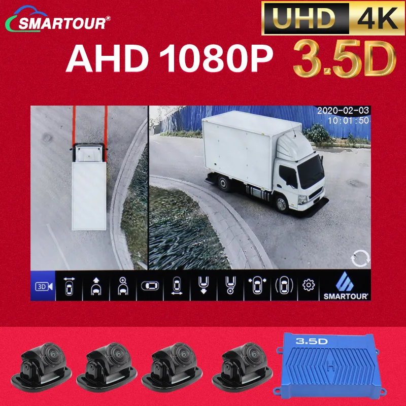 Автомобильная панорамная камера SMARTOUR AHD 1080P 4K HD 3.5D с поворотом на 360 градусов для