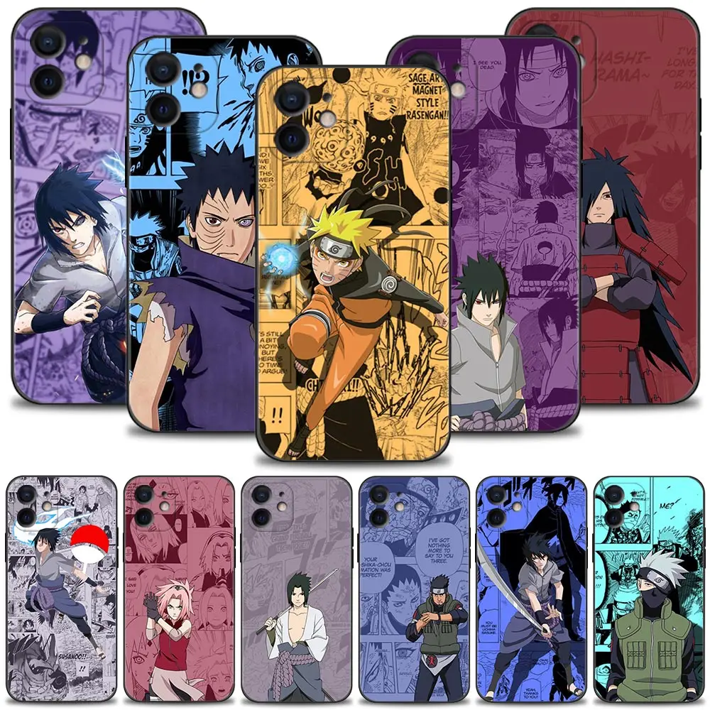 

Phone Case for iPhone 13 12 11 pro max XR X 8 7 6 6S plus XS SE 13mini 12mini 5 5sS Cover Silicone Naruto Akatsuki Kakashi Comic