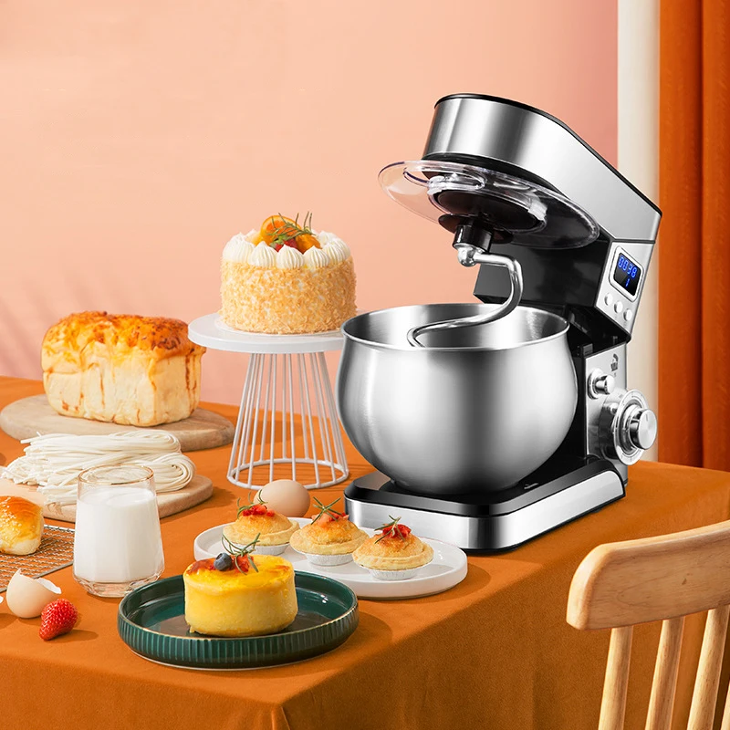 

5.5L Chef Machine Dough Mixer Food Mixer Kneading Machine Home ELD Display High Power Multifunction Stainless Steel Bowl