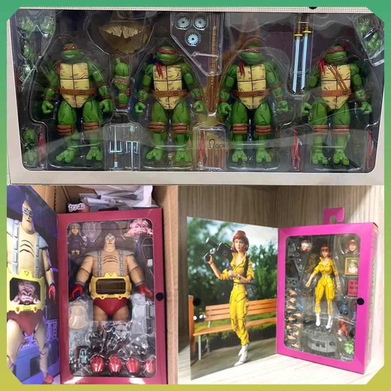 

New Ninja Turtles Anime Figure Christmas Neca Comics Sdcc Limited 4 Person Set Joints Action Figure Return To New York Model