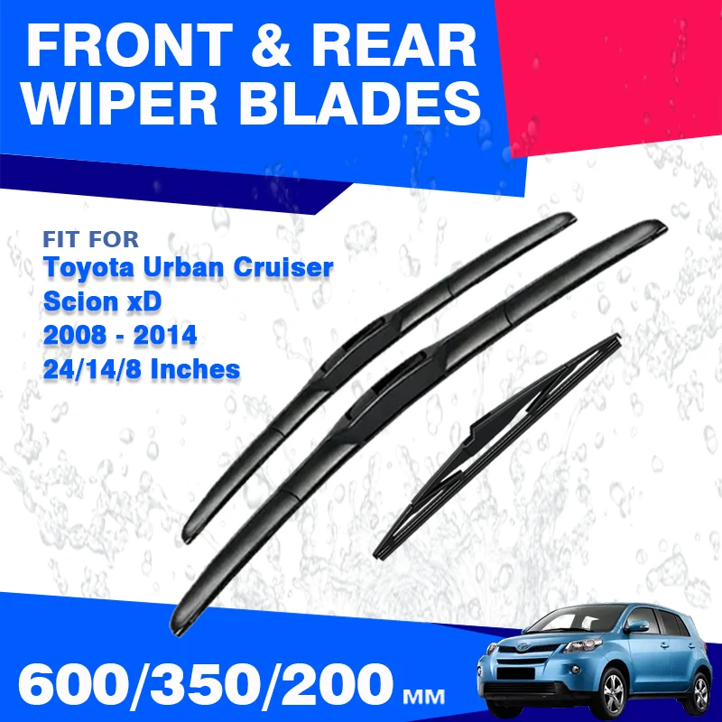 

Front Rear Wiper Blades Set For Toyota Urban Cruiser Scion xD Ist 2008 - 2014 XP110 Accessories Parts Window Windscreen Brushes