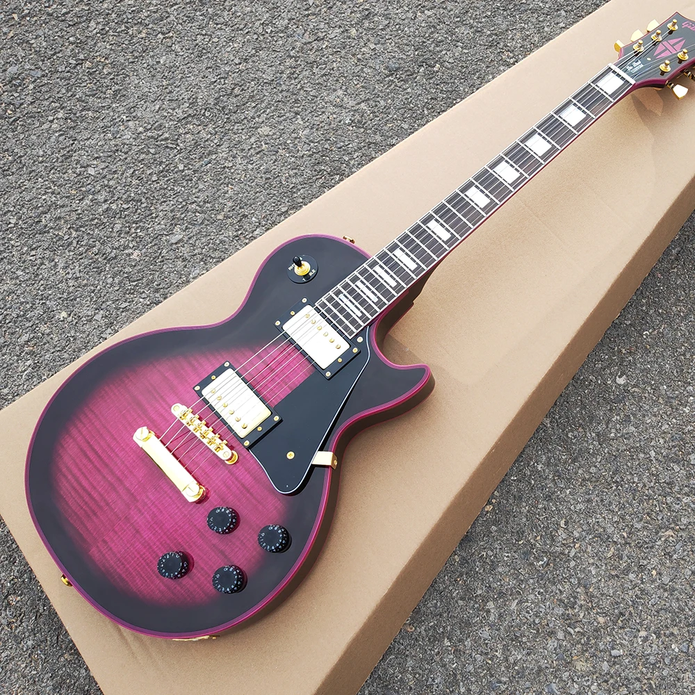 

LP Custom Electric Guitar with Flame Maple Wood Top Delivery within Two Days