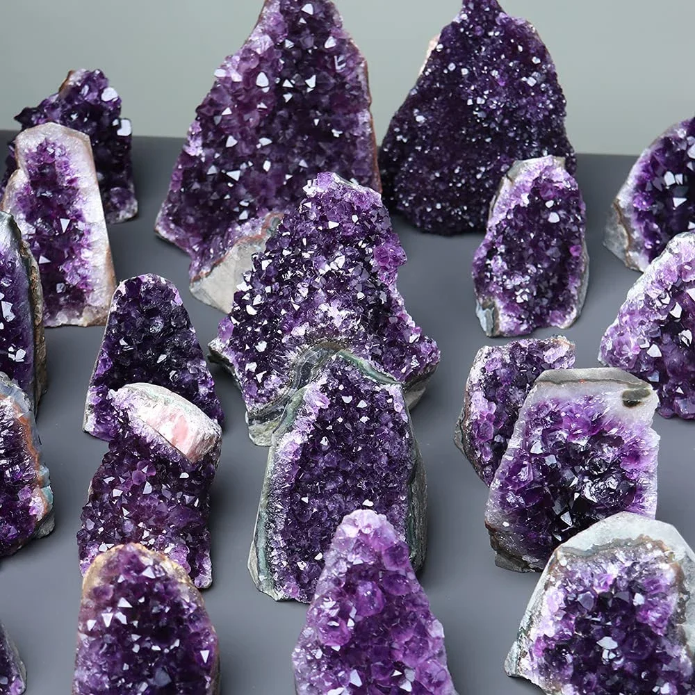 

Natural Raw Amethyst Quartz Purple Crystal Cluster Healing Stones Specimen Home Decoration Crafts Decoration Ornament Wholesale