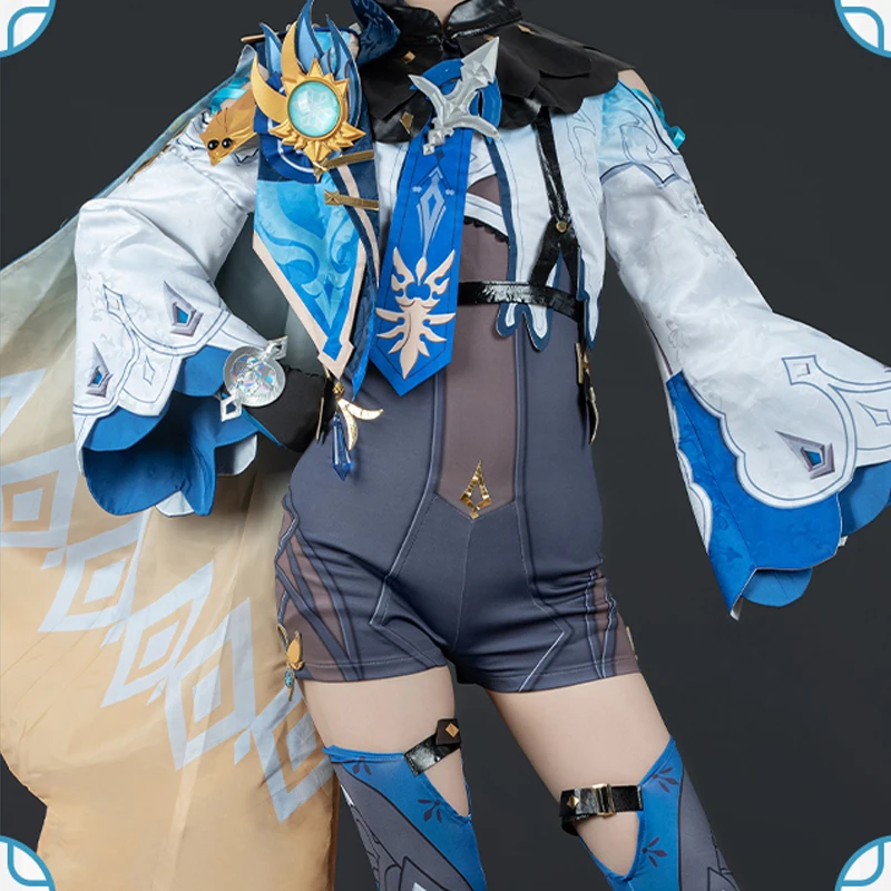 

Genshin Impact Eula Cosplay Costume Women Game Uniform Halloween Party Outfit Sexy Backless Bodysuit Jumpsuits Cloak Drop Ship