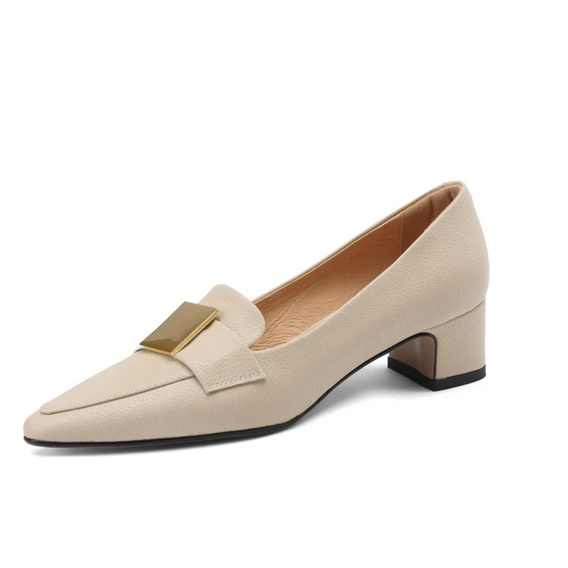 Женские новые удобные и минималистские туфли Lefu с острым металлическим