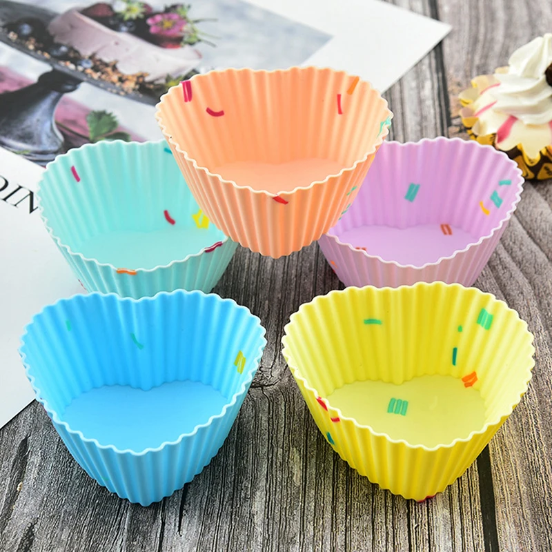 

1/5 шт. форма в форме сердца для Маффин кекса 7 см силиконовый шоколадный пудинг фотоинструменты