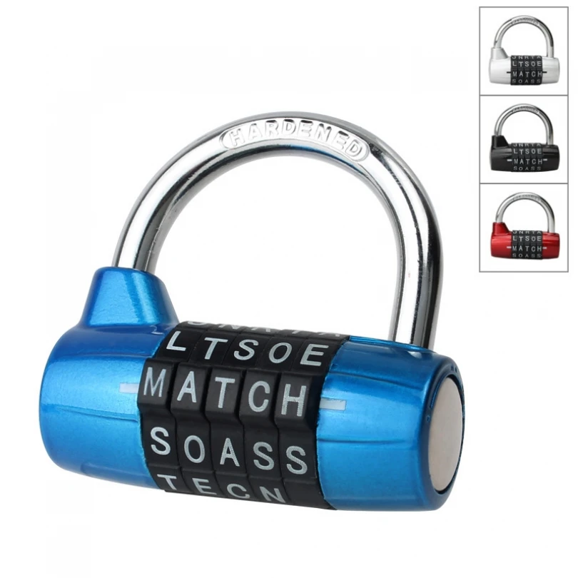 

1 Piece 5 Letter Word Zinc Alloy Combination Lock for School Gym / Fence / Toolbox Safety Padlock