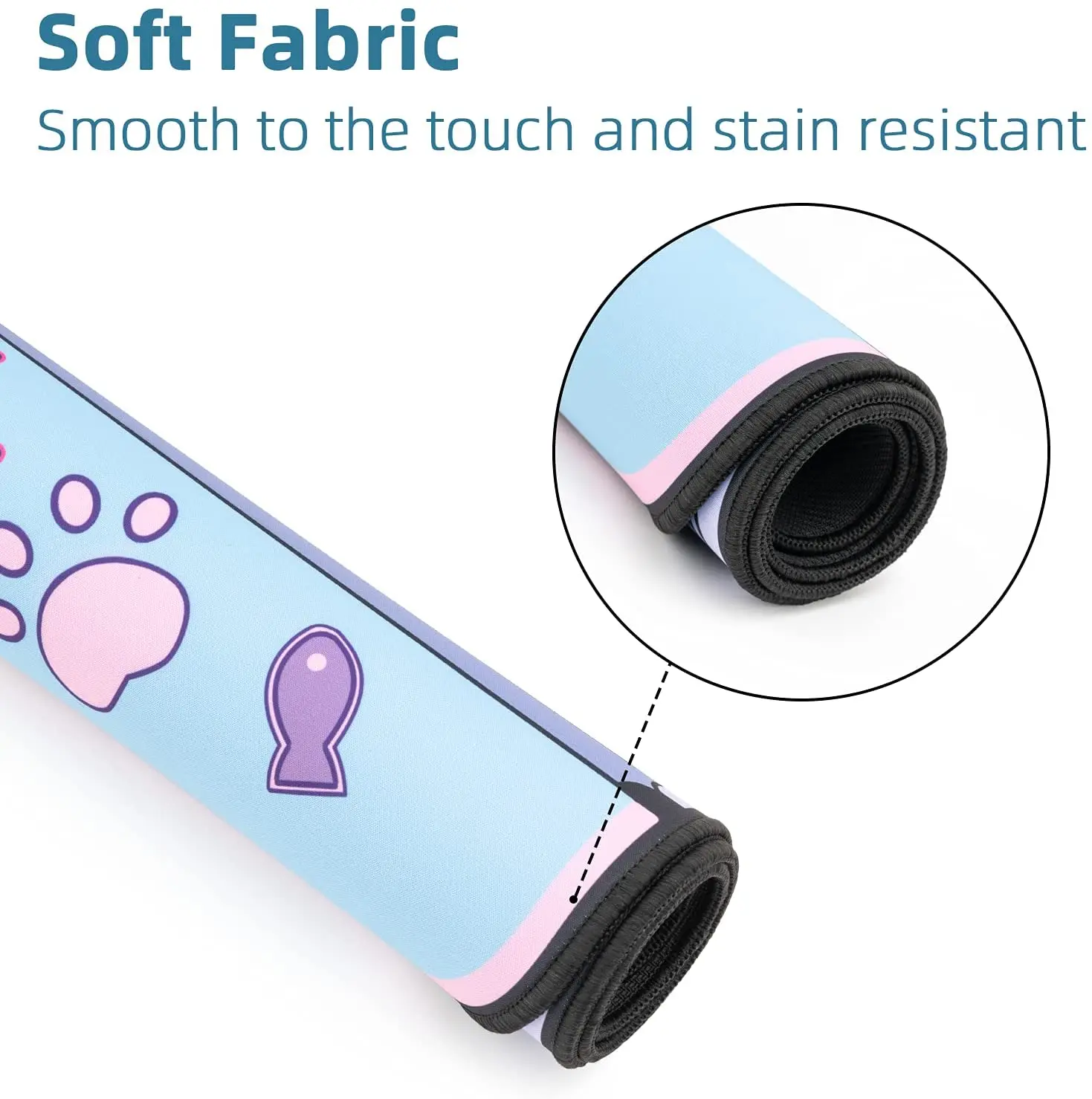 big mouse pad cute cat ears desk pad thicken computer games non slip pink girl cartoon super cute for girl game boy 80cm40cm free global shipping