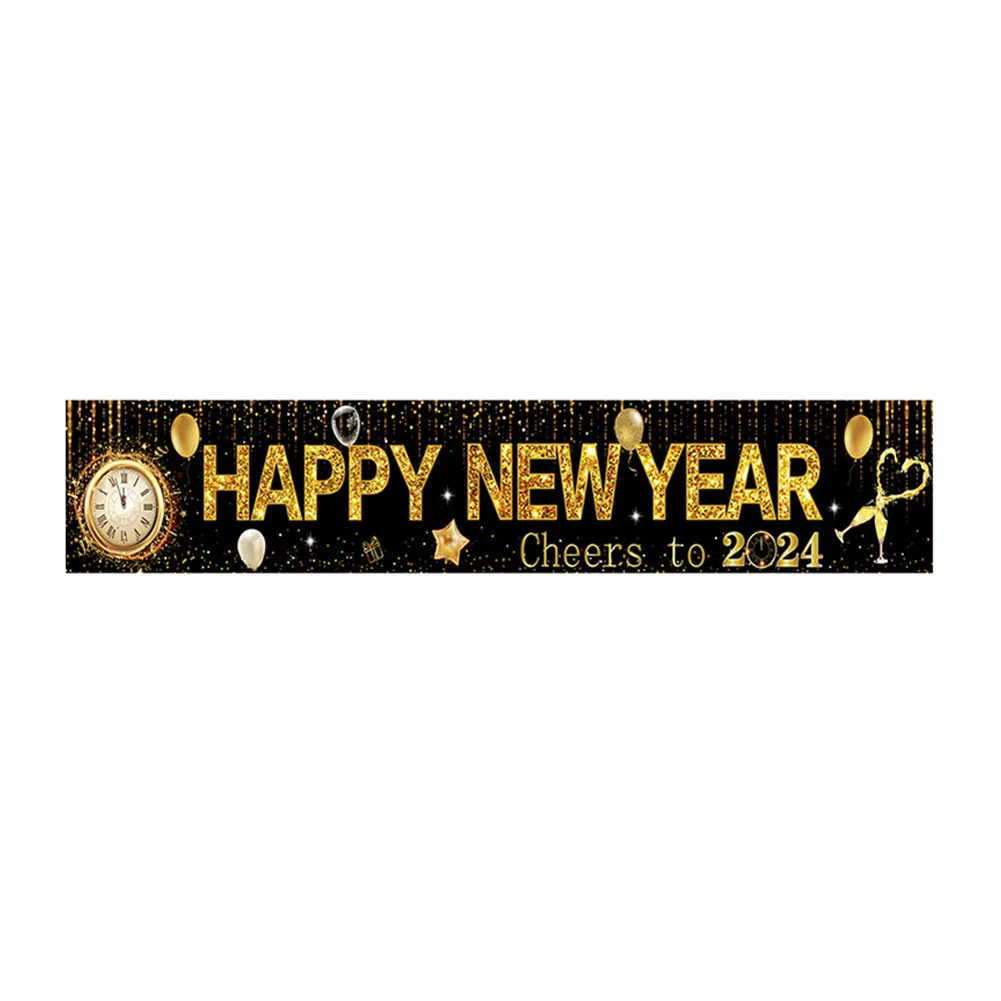 

Decorative Banner New Year Banner For New Year\\'s Eve Decoration 1pc 300*50cm 4 Design Ornaments Polyester Cloth