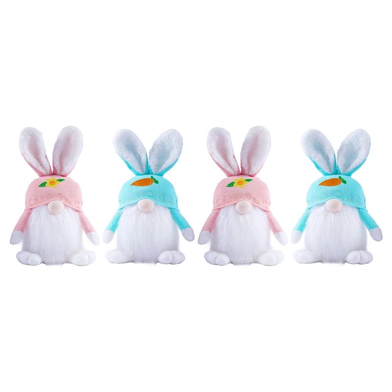 

4 PCS Easter Bunny Gnome Plush Easter Bunny Doll Spring Gnomes Plush Handmade Rabbit Toys Rabbit Gnomes Easter Gifts