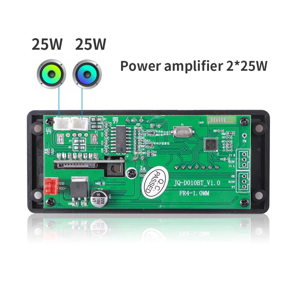 50W Amplifier MP3 Decoder Board 7-15V Bluetooth 5.0 12V Car MP3 Player USB Recording Module FM AUX Radio For Speaker Hands-Free