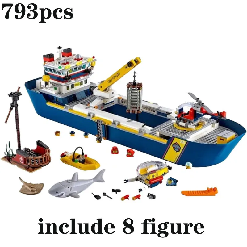 

Новый набор моделей разведывательного корабля «городской океан» 60026, строительные блоки, сборные игрушки, детский подарок на день рождения, подарок для мальчиков и девочек