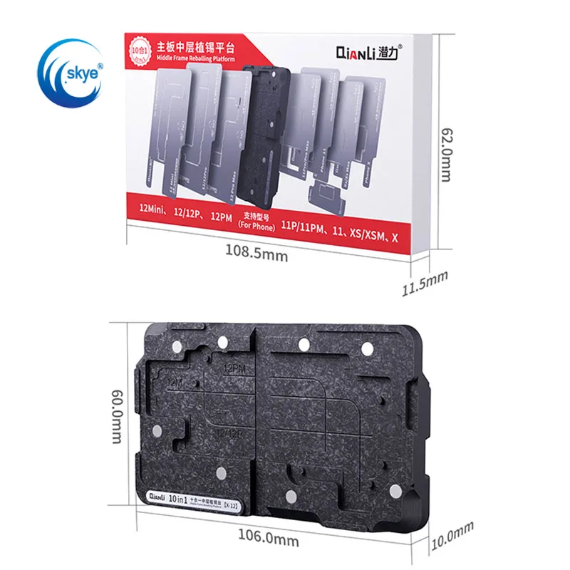 

QIANLI Middle Frame Reballing Platform 10 In 1 For IP X 11 12 Groove Design Stable Motherboard Tin Planting Repair