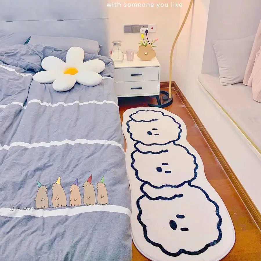 ins funny rug nordic bedroom carpet furry mat cartoon soft floor mat living room sofa side carpets non slip bathroom doormat free global shipping