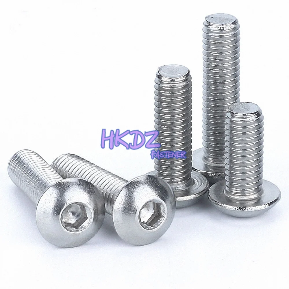 

304 Stainless Steel Hexagon Hex Socket Head Button Allen Bolt Screw Length 2-100mm M1.6 M2 M2.5 M3 M4 M5 M6 M8