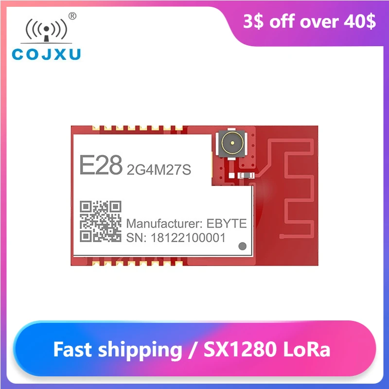 BLE 2.4GHz LoRa SX1280 Rf Wireless Module 27dBm SPI Long Range 8000m Ranging Positioning Wireless Transceiver E28-2G4M27S