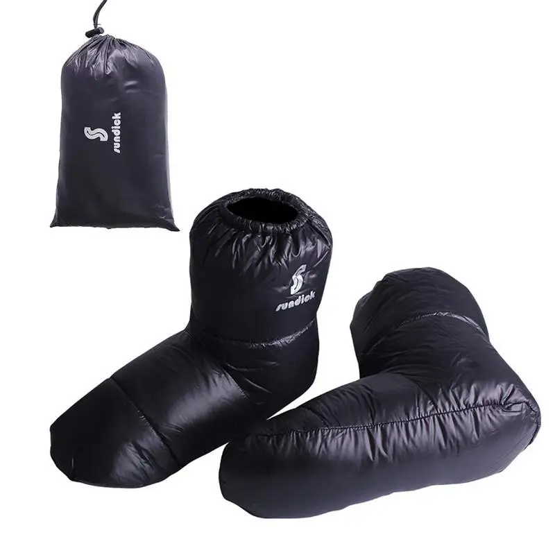 

Winter Outdoor Warm Down Booties Home Travel High-top Sock Warm Insulation Duck Down Foot Cover Ultralight Camping Soft Sock