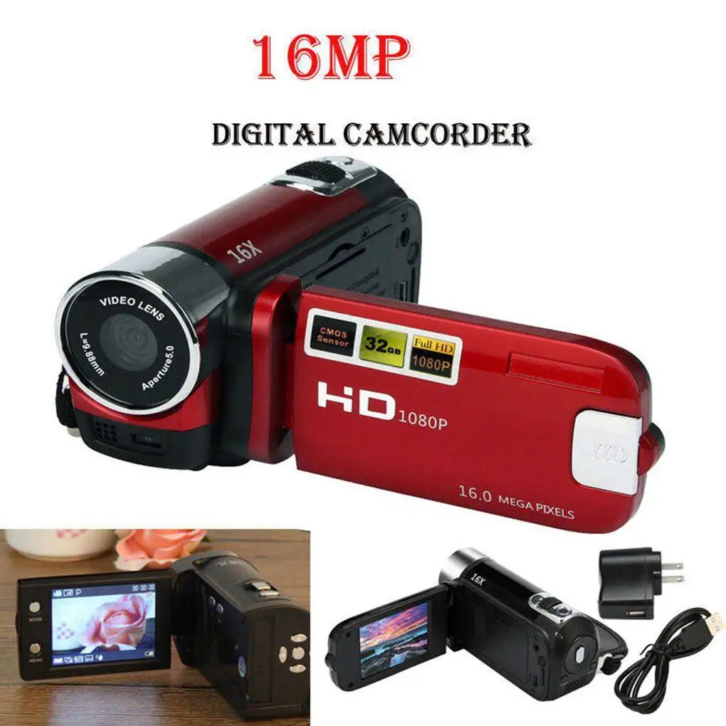 

Handheld Digital Video Portable DV Camera with Microphone Camcorder Electronics Camping Accessories Black EU Plug