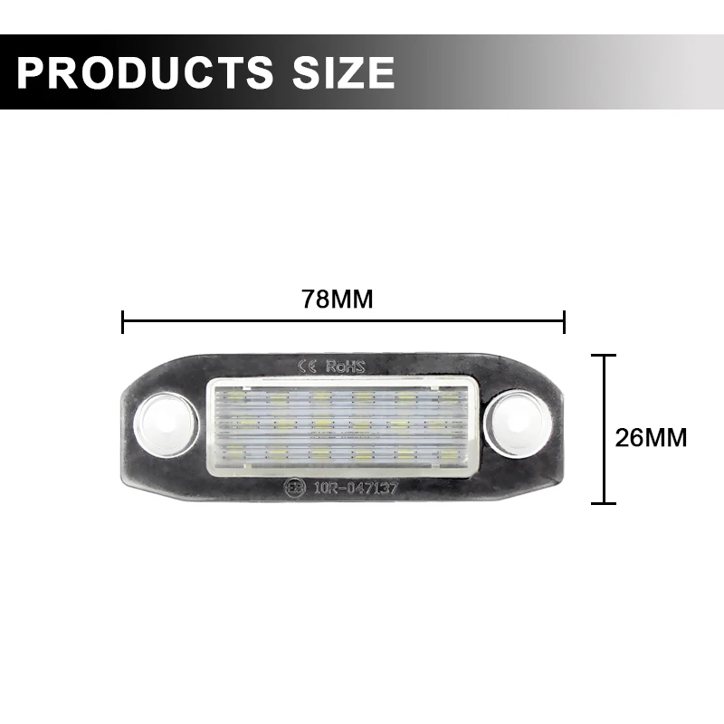 2 шт. Canbus 12 В светодиодная лампа освещения номерного знака белая без ошибок