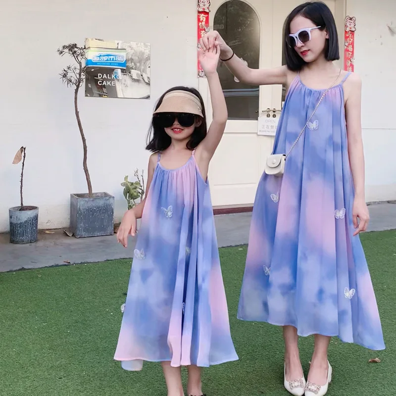 

gdjhwkvwfgchdhjeiygjekg: Mother Daughter Matching Clothes Beach Mom and Baby Girls Equal Elegant Combinations Dress Vacation Loo