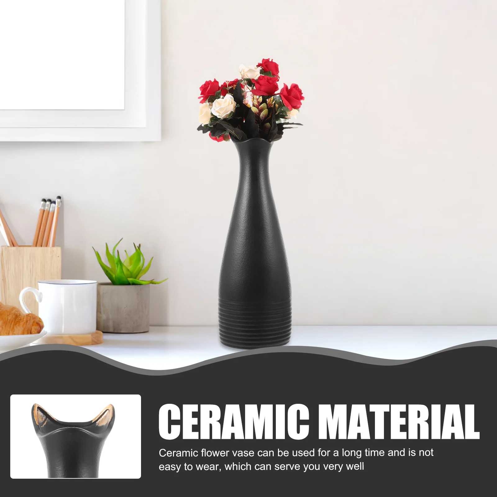 

Flower Pots Home Decoration Vase Dried Ceramic Desktop Ceramics Dinning Table Container Office White Holder
