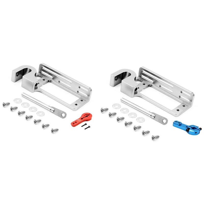 

2 Set Servo Parabolic Switch Device Throw Device Tarot Dispenser With 25T Servo Arm,Silver+Red & Silver+Blue