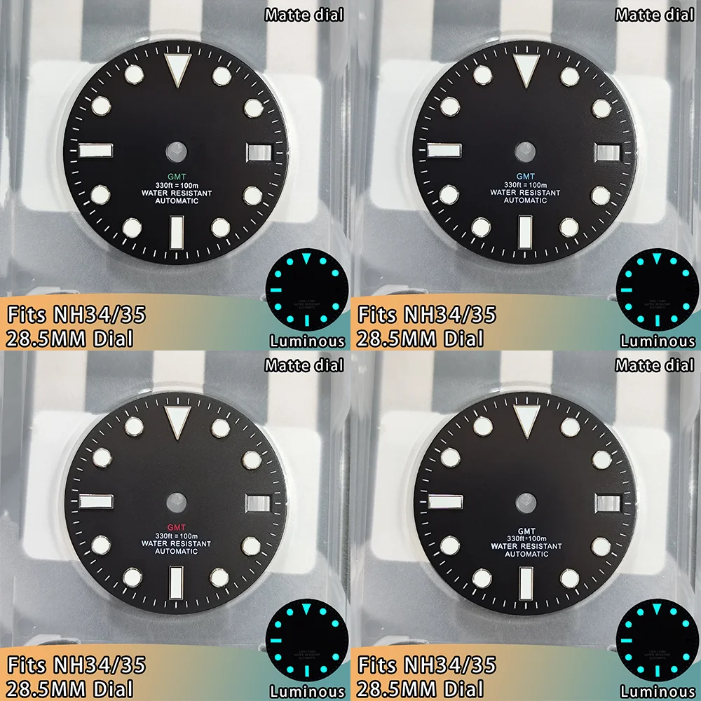 Фото Циферблаты NH34, циферблаты NH34 SUB, циферблаты NH34 28,5 мм, светящиеся циферблаты с синим люминесцентным покрытием BGW9, циферблаты NH34 с одинарным календарем, циферблаты NH35, циферблаты NH35 28,5 мм №3