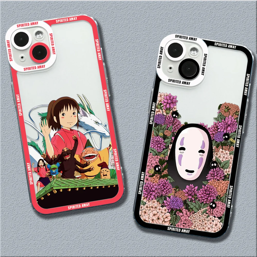 

Spirited Away Painting Clear Phone Case For Samsung Galaxy S23 S22 S21 Ultra Plus S20 FE Note 20 5G Soft Shockproof Bumper Cover