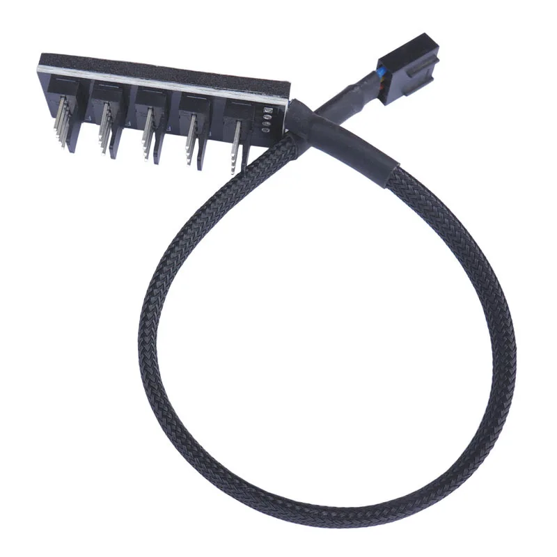 

5-Way 4Pin CPU Power Cable Hub CPU Cooler Case PWM Cooling Fan Power Cable Hub Splitter Adapter Hub Power Fan Power Spliter