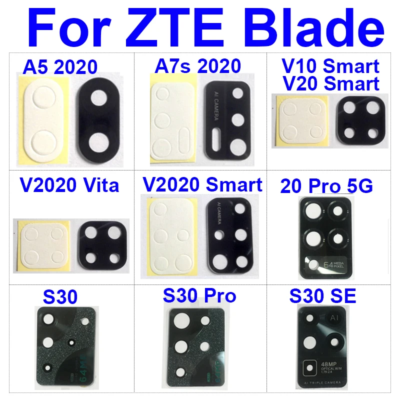 

Rear Back Camera Glass Lens Sticker For ZTE Blade A5 A7S 2020 V10 V20 V2020 20 V Smart V2020 Vita 20Pro 5G S30pro S30se Repair