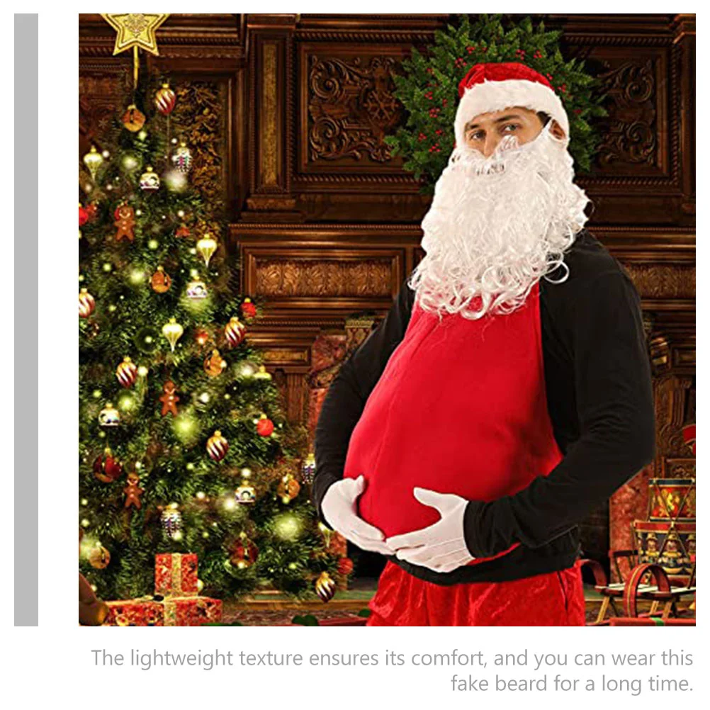 Костюм Санты для косплея костюмы Клауса реквизит белый полиэстер накладной