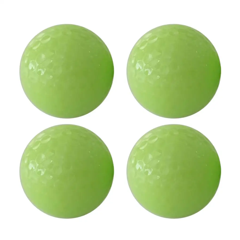 

4Pcs Fluorescent Golf Balls Durable Exquisite Lightweight Golf Ball Smooth Bright Luminous Balls for Night Sports