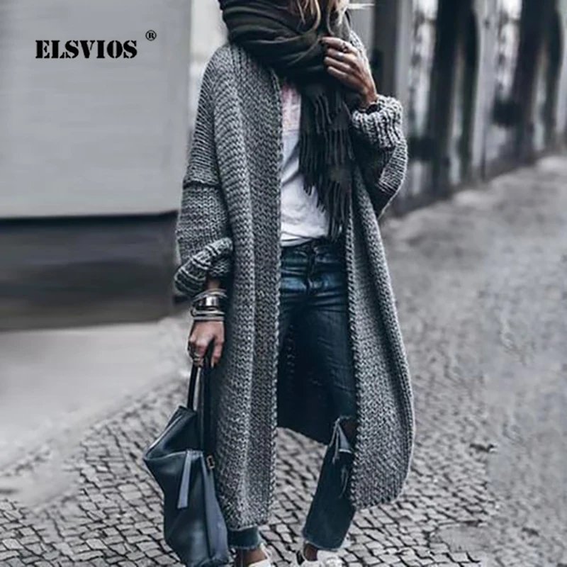 

Lady Streetwear New Knitted Sweater Autumn Winter Fashion Cardigans Casual Solid Color Loose Long Sleeves Coats Elegant Sweaters