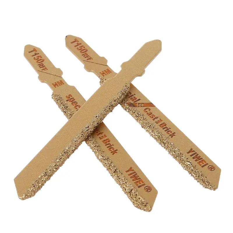 3 шт., 3 дюйма, твердосплавные полотна T150, зернистость 50, Т-образный хвостовик, лезвия для лобзика, резка керамической плитки