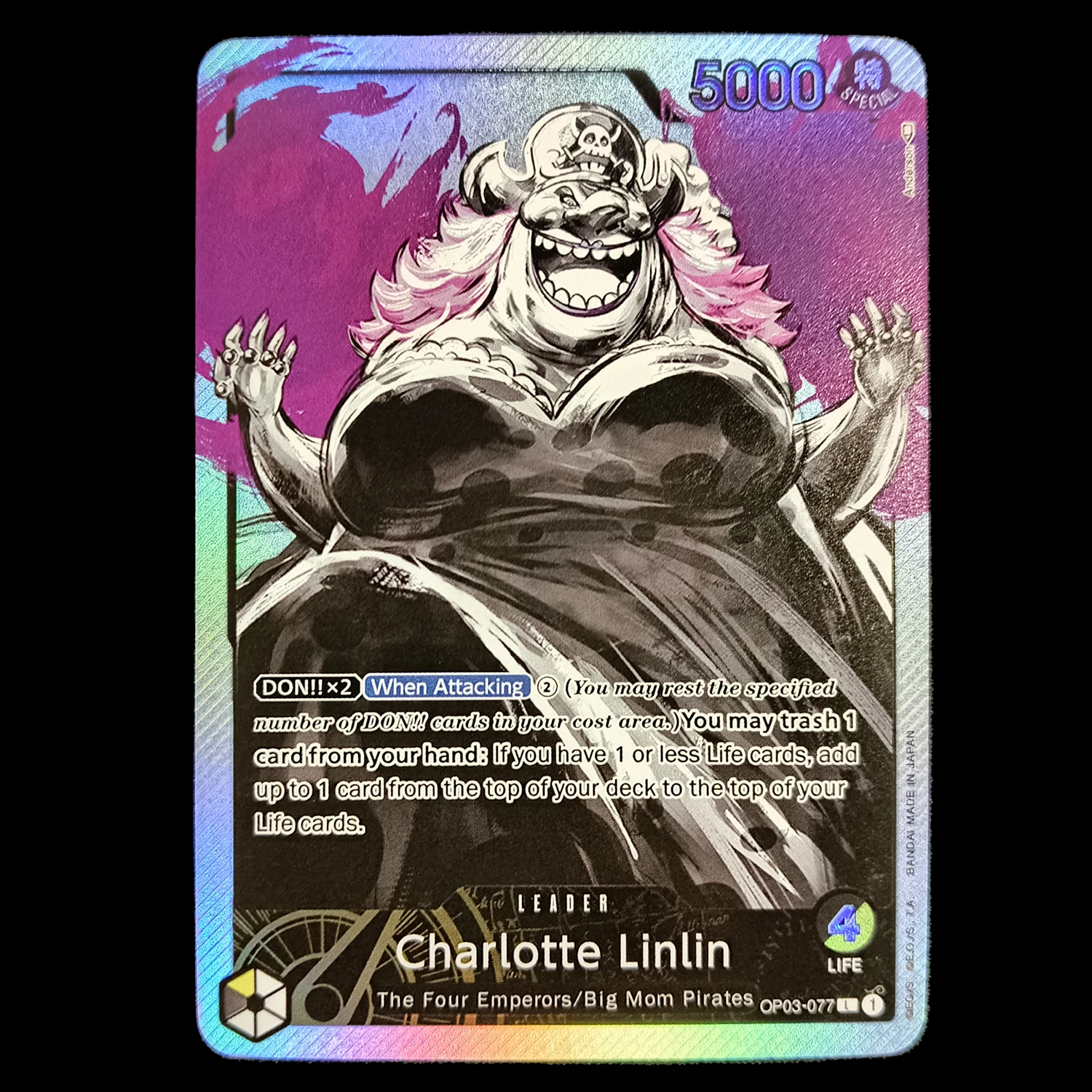Фото Коллекционные аниме-карты OPCG: English Ace/Charlotte Linlin/Rob Lucci/Kuro/Arlong/Iceburg, текстурированные фольгированные карты, прокси-карты №2