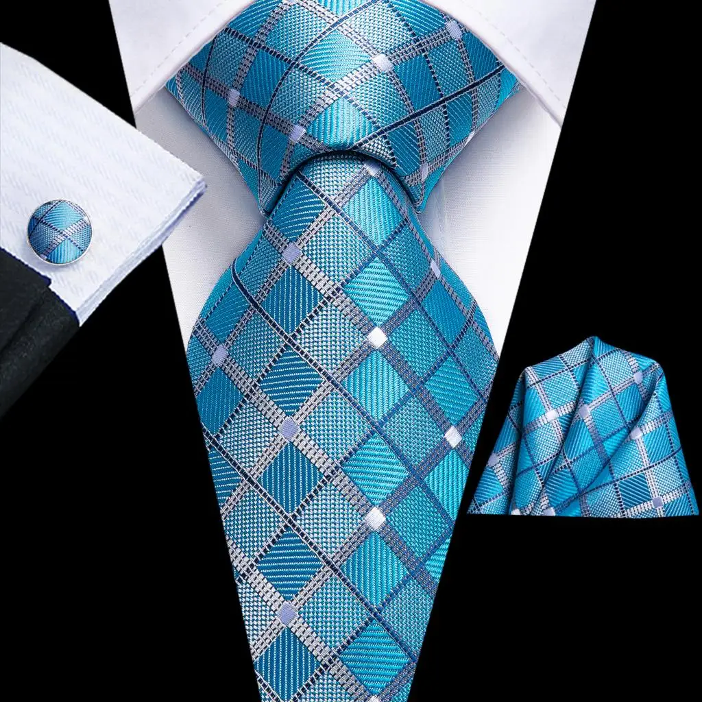 Фото Светильник синий плед Шелковый Свадебный галстук-бабочка для мужчин Handky