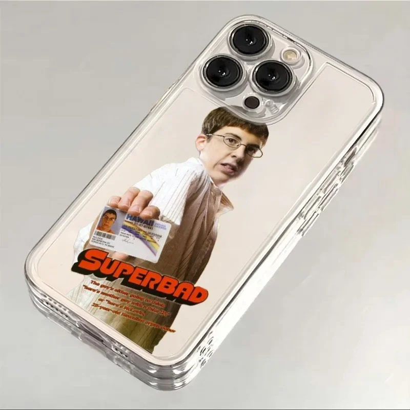 Чехол для телефона Mclovin Movie Superbad для iPhone 17, 16e, 16, 15, 14, 13, 12, 11 Mini, Air, Pro, Max, X, XR, XS Max, 7, 8 Plus, прозрачный, мягкий, с защитной задней панелью (art.: 3920d94eff2fd) - 3920d94eff2fd
