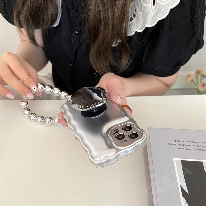 Позолоченный серебряный браслет с кронштейном для телефона чехол Cute Simper Stand Hodel