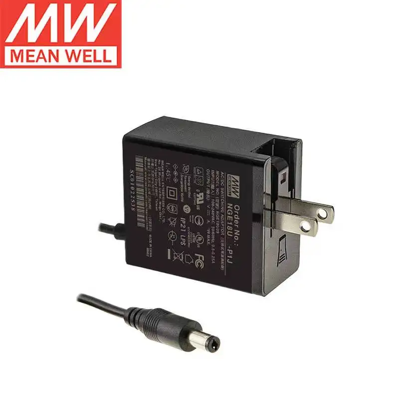 Тайвань meanwell NGE18U12-P1J +12V1.5A20AWG/150 см 18 Вт Версия для США AC-DC Надежный настенный