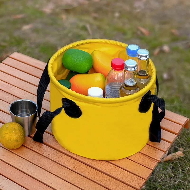 

zq Portable Outdoor Collapsible Bucket Travel Basin Washbasin Laundry Bag Foot Bath Barrel round