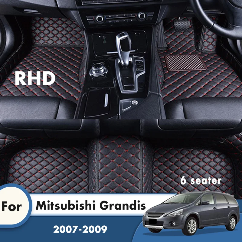 

RHD Custom Car Floor Mats For Mitsubishi Grandis 2009 2008 2007 6 seater Car Styling Carpets Car Accessories Interior Foot Pads