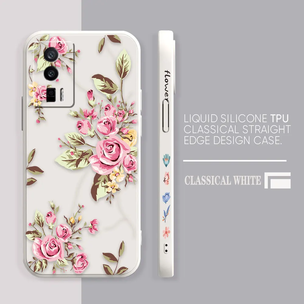Case For Redmi K60E K60 K50 K40S K40 K30 K20 12C 10C 9A 9 8 10X 10A 10 Pro 4G 5G Gaming Case Fundas Cqoues Pretty Pink Flowers
