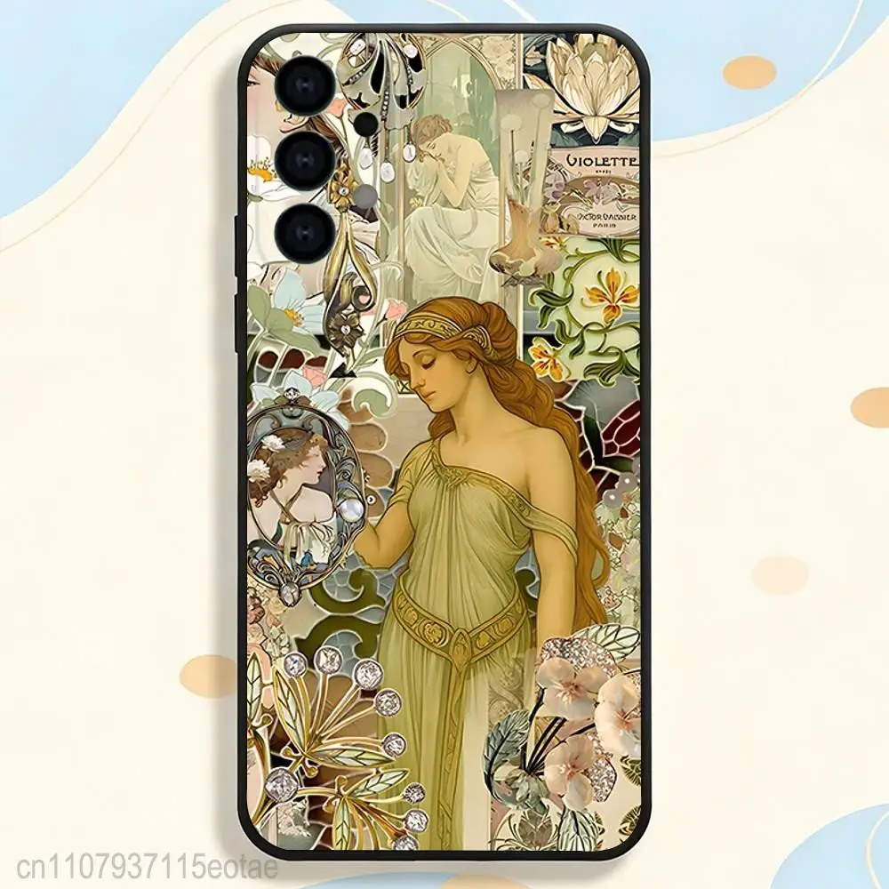 Фото Чехол для телефона ART Alphonse Mucha для Samsung S26 S24 S22 S25 Ultra S9 S20 FE S23 Plus S10 S21, противоударный чехол-накладка №5