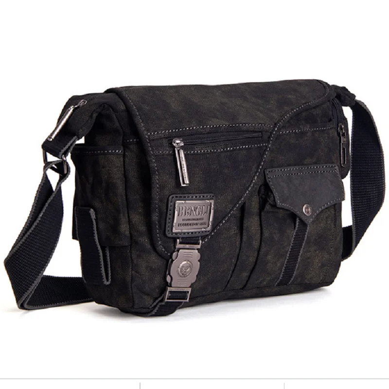

Multifunction Men Canvas Crossbody Bag Retro Handbags Travel Wear Resistance Shoulder Messenger Bags Leisure Package